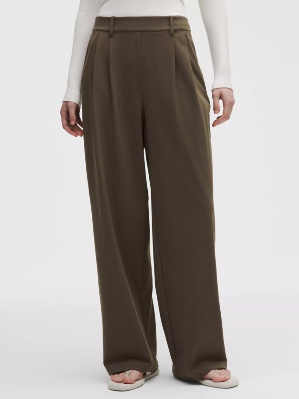 NWT lululemon Daydrift ™ HR Straight-Leg Trouser *Regular Size Large Olive Brown